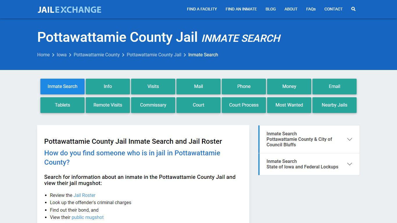 Inmate Search: Roster & Mugshots - Pottawattamie County Jail, IA