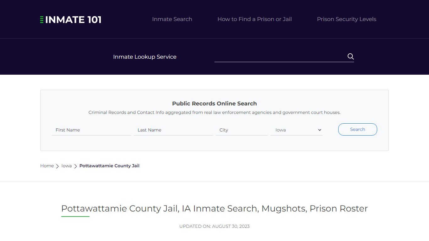 Pottawattamie County Jail, IA Inmate Search, Mugshots, Prison Roster